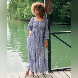 NWT Esby Caterina Dress in Denim Floral | Sz S